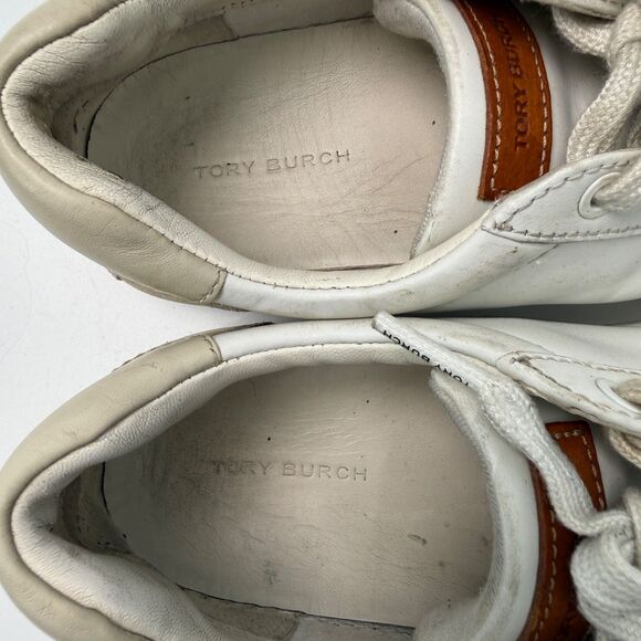 Tory Burch Women's 7 Color Block Signature Logo Leather Sneaker Shoes - Picture 6 of 10